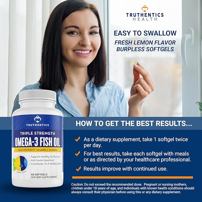 Omega 3 Fish Oil, 2400 mg Omega-3 Fatty 60 Softgels
