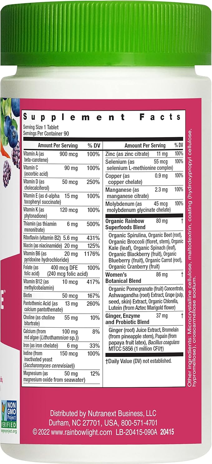 Rainbow Light Multivitamin for Women, Vitamin 90 Tablets