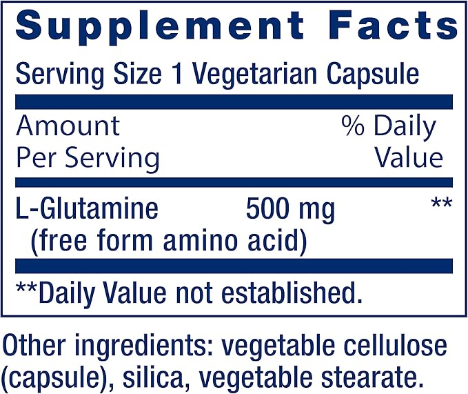 Life Extension L-Glutamine, 500 mg L-glutamine, 100 vegetarian