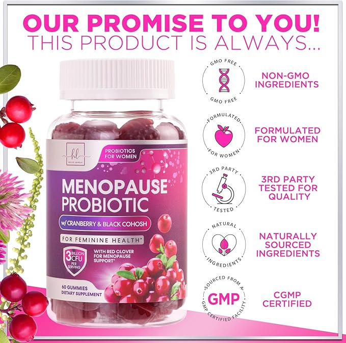 Menopause Probiotics for Women Gummy 3 Billion 60 Gummies