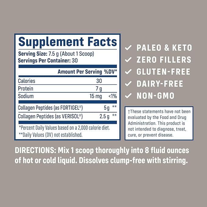 NativePath Joint Health Collagen Peptides, Type 1 & 3 Peptides, 7.9 Ounce, 30 Servings