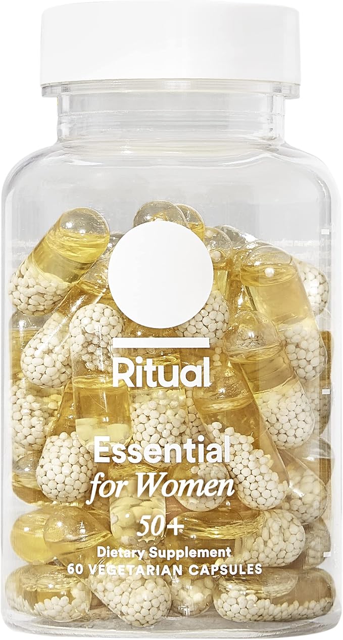 Ritual Multivitamin for Women 50+, Menopause D3, K2 K2 and Omega-3 DHA, B12, Non-GMO, 30 Day 60 Vegan