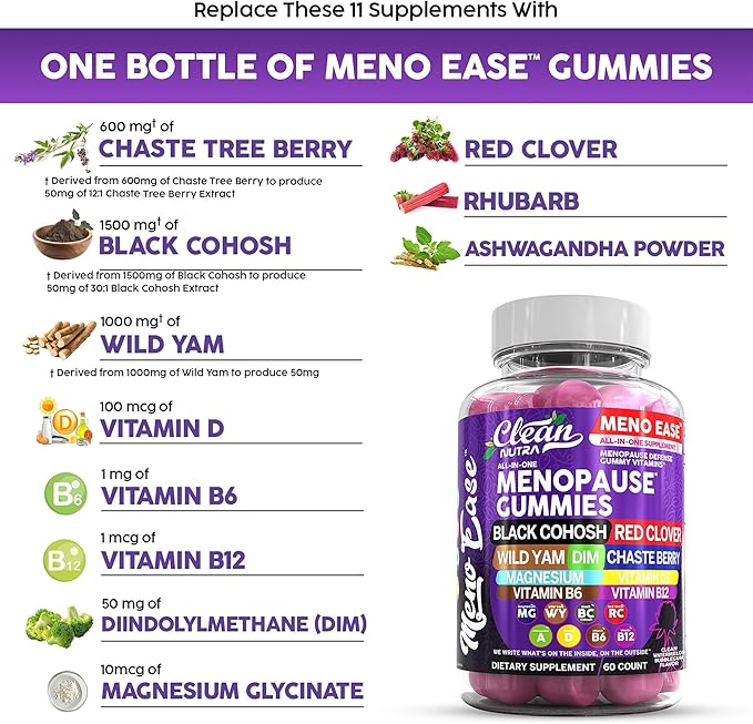 Menopause Supplement for Women Gummies D3, Vitamin B6 B12 B12