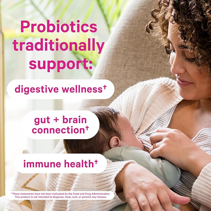Pink Stork Lactation Probiotic - 10 Billion CFUs Multi Strain Postnatal Probiotics for Breastfeeding Women - Support Breast Milk & Gut Health, Postpartum Essentials, 60 Capsules