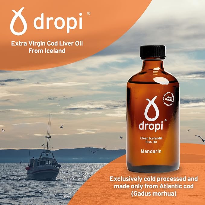 Dropi Omega 3 Fish Oil Liquid, Mandarin Omega-3s EPA, 5.7 Fl