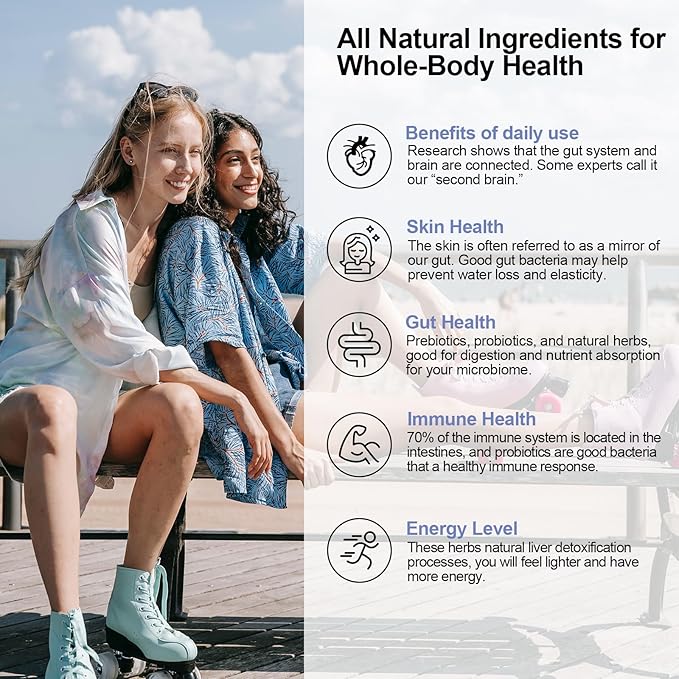 Probiotics for Women and Men, 300 Billion CFU 24 Strains Probiotics + 15 Organic Herbs Prebiotics Blend, Shelf Stable Gut Health Supplement for Digestive Immune & Whole-Body Health, 8 Month Supply