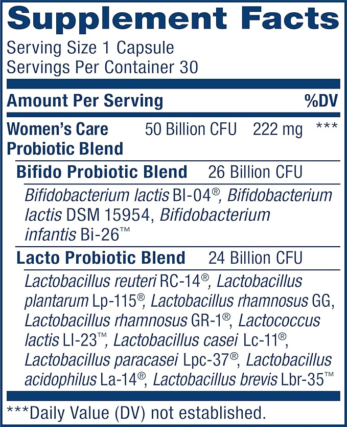 Renew Life Women's Probiotic Capsules, 50 Health(2), L. 30 Count