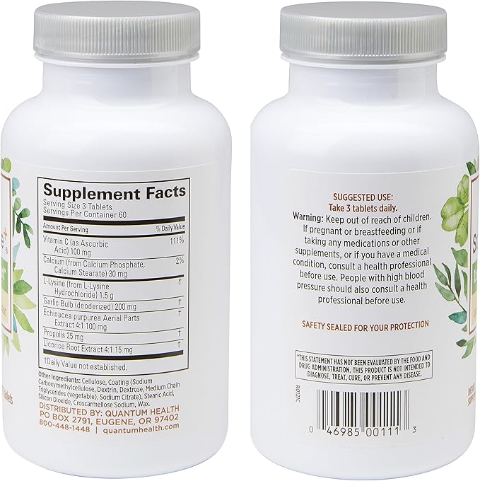 Quantum Health Super Lysine+ / Advanced (180 Tablets),