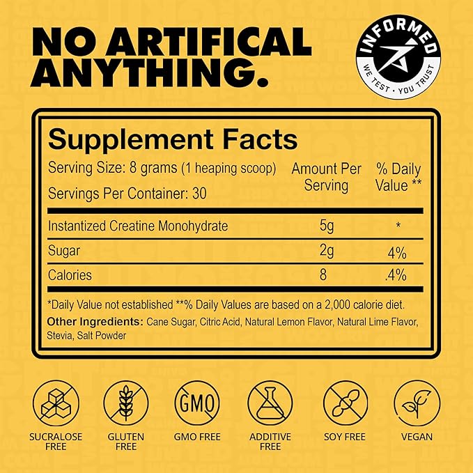 Gains in Bulk Instantized Creatine Monohydrate for Women and Men, Soluble Pre Workout Powder, Supports Muscle Building, Strength and Performance, Bodybuilding Supplements, Sweet Lemonade, 30 Servings