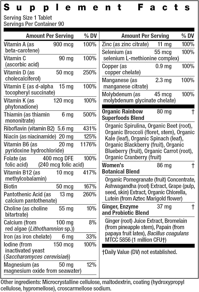 Rainbow Light Multivitamin for Women, Vitamin 90 Tablets