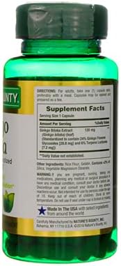 Nature's Bounty Ginkgo Biloba Capsule 120 100 ea
