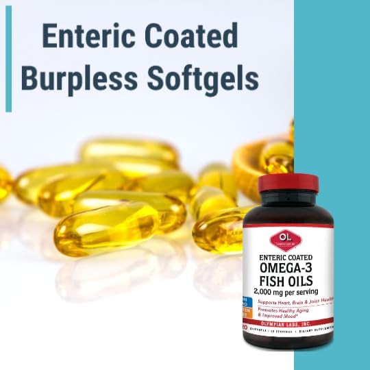 Olympian Labs Enteric Coated Omega 3 2000 mg 60 servings, 120 Softgels