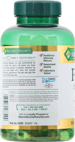 Nature's Bounty Fish Oil, Dietary Supplement, 3, Supports 1200 Mg, 120 Rapid
