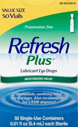 Refresh Plus Lubricant Eye Drops, Preservative-Free, 0.01 Fl 50 Count,