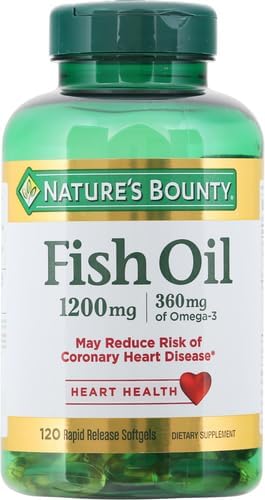 Nature's Bounty Fish Oil, Dietary Supplement, 3, Supports 1200 Mg, 120 Rapid