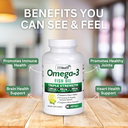 EffiHealth Omega-3 Fish Oil 2500mg Fish 1200mg EPA, 600mg DHA