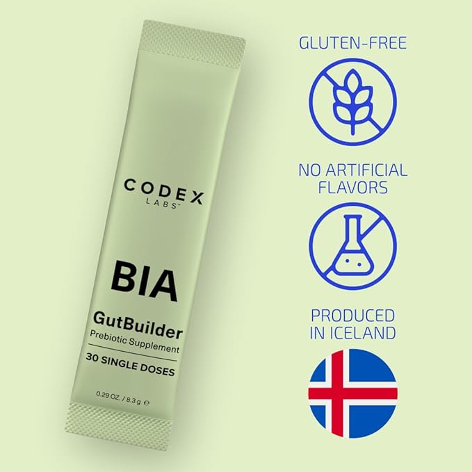 Codex Labs BIA GutBuilder – Supports Gut Health & Immunity - Fortifies Gut Microbiome & Skin Barrier with Prebiotics & Superfoods - 30-Day Supply