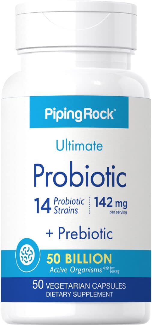 Piping Rock Probiotic Multi Enzyme 50 Capsules 142mg | 14 Strains 50 Billion