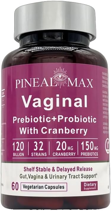 Vaginal Prebiotic+Probiotic with Cranberry, 120 Billion CFU, 32 Strains, 150mg Prebiotics