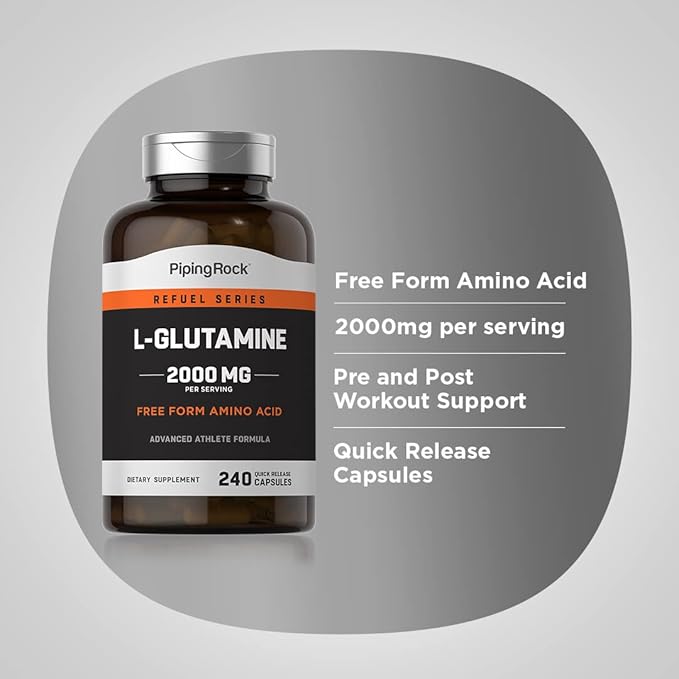 Piping Rock L Glutamine Capsules 2000 mg 240 Count