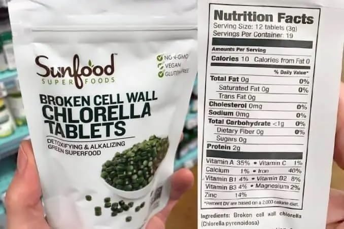 Sunfood Superfoods Chlorella Tablets - Chlorophyll, Chlorella Supplement, Chlorophyll Pills, Broken Cell Wall Algae Capsules, Non GMO, Vegan - 2 oz Bag