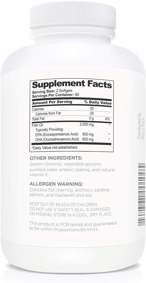 Vitamins Omega 3 Fish Oil 2,000mg - (180 Capsules)