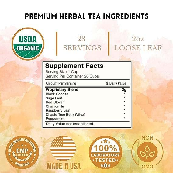 Menopause Tea for Cooling, Hormonal Balance,