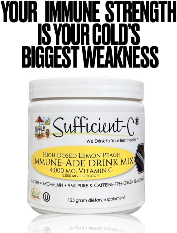 Sufficient-C High Dose Non-GMO Vitamin C 125 Gram 96% Pure