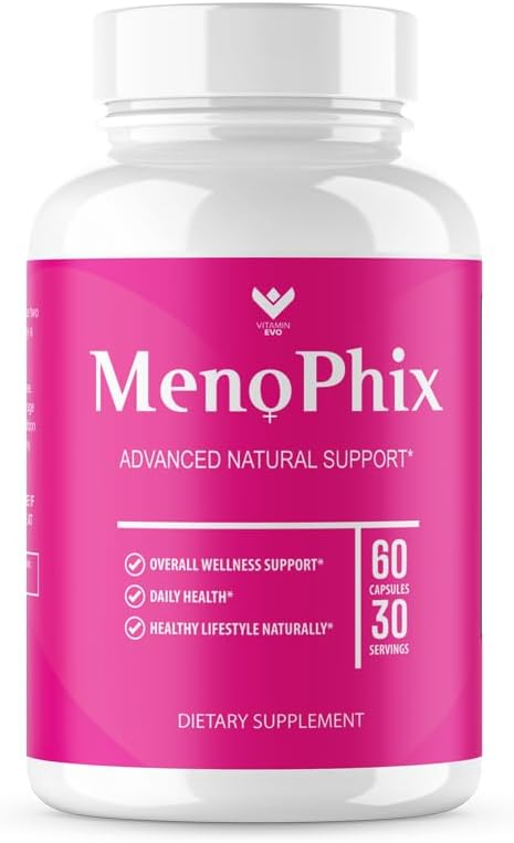 (2 PACK) MenoPhix Menopause Natural Support Capsules (60 Capsules) 2 Month