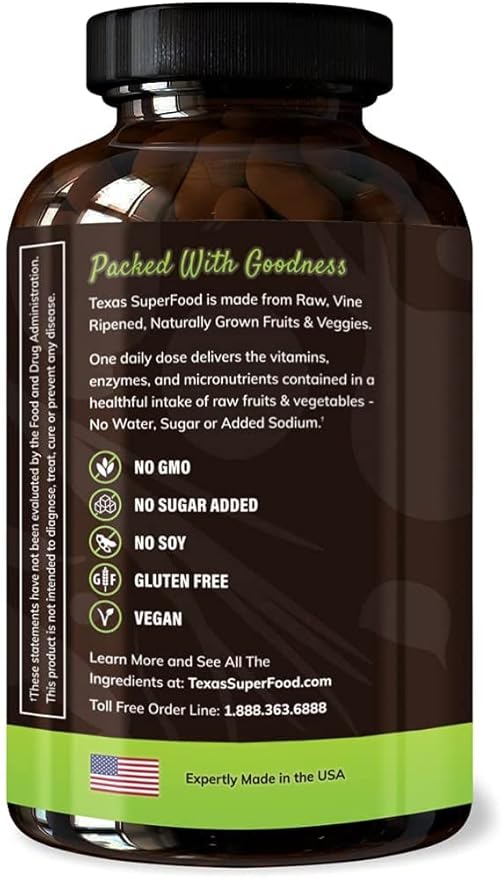 Texas SuperFood - Original Superfood Capsules, 180 Capsules (2-Pack)