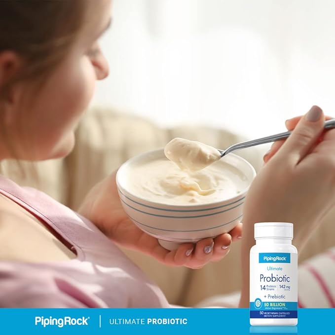 Piping Rock Probiotic Multi Enzyme 50 Capsules 142mg | 14 Strains 50 Billion