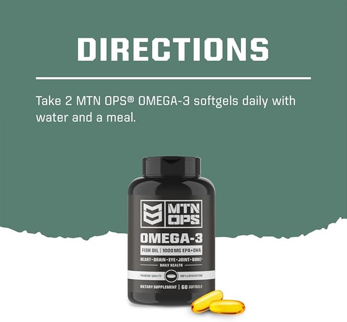 MTN OPS Omega 3 Fish Oil 1000mg Fatty 30 Servings