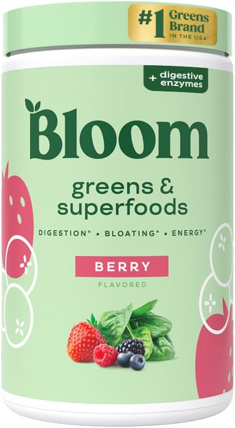 Bloom Nutrition Superfood Greens Powder, Digestive 25 SVG,