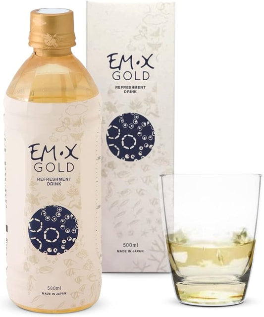 TeraGanix EM-X Gold Prebiotic, Anti Aging Drink, Dr. Formulated, Gut Flora Health Drink (50 Day Supply), Liquid Antioxidants Supplement, Balance pH (500mL)