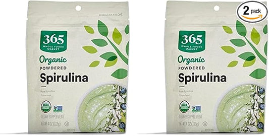 365 by Whole Foods Market, Organic Spirulina Superfood Powder, 4 Ounce (Pack of 2)