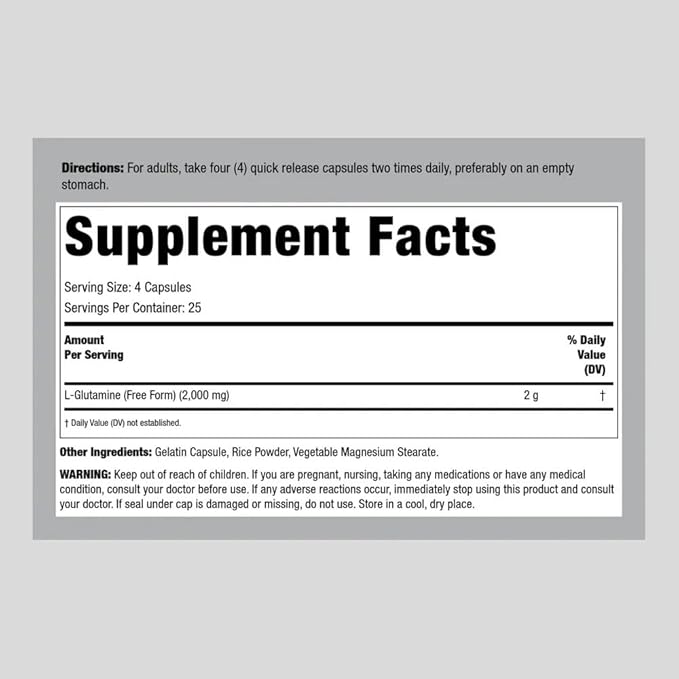 Lindberg L Glutamine Capsules 500mg | 100 Count