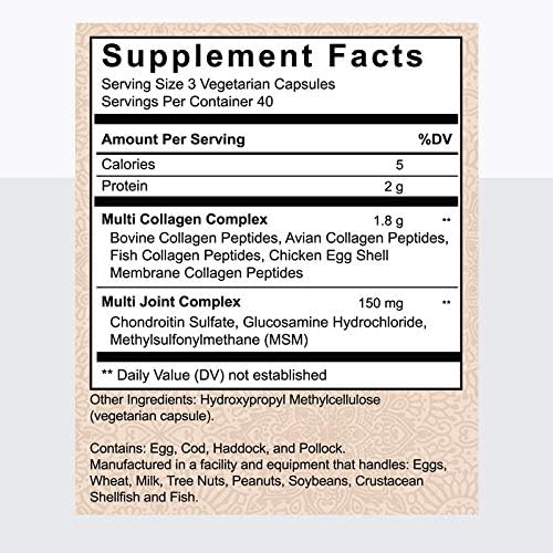 Alaya Naturals Hydrolyzed Multi Collagen Peptides 120 Count)
