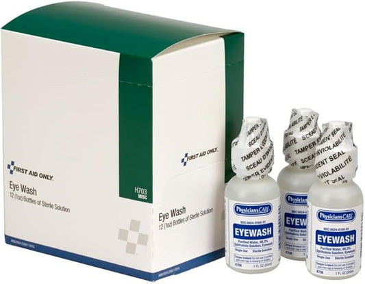 First Aid Only PhysiciansCare Eye Wash 1-oz Bottle (12 Pack)