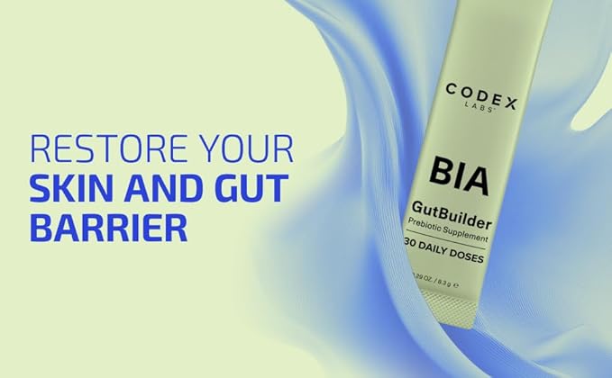 Codex Labs BIA GutBuilder – Supports Gut Health & Immunity - Fortifies Gut Microbiome & Skin Barrier with Prebiotics & Superfoods - 30-Day Supply
