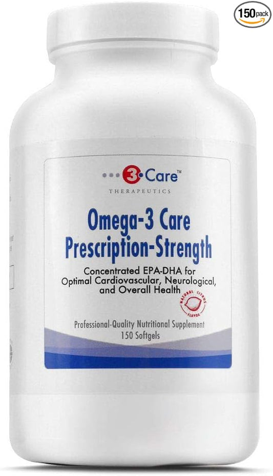 3Care® Prescription Strength Fish Oil 3,600mg 1840mg + DHA1520mg + 240 Omega 3 Fatty Omega-3 Supplement 150-count Softgels