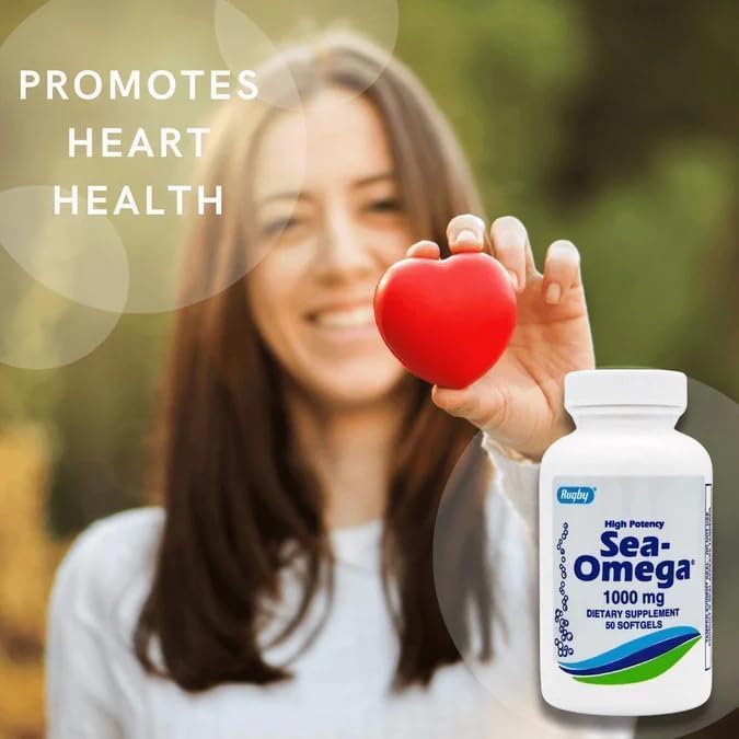 High Potency Rugby 1000mg Natural Deep Omega-3 Fatty 300mg,DHA 200mg)for 200mg)for Brain Health,150 Rapid 1