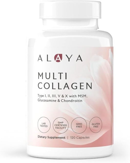 Alaya Naturals Hydrolyzed Multi Collagen Peptides 120 Count)