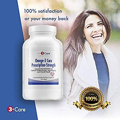 3Care® Prescription Strength Fish Oil 3,600mg 1840mg + DHA1520mg + 240 Omega 3 Fatty Omega-3 Supplement 150-count Softgels