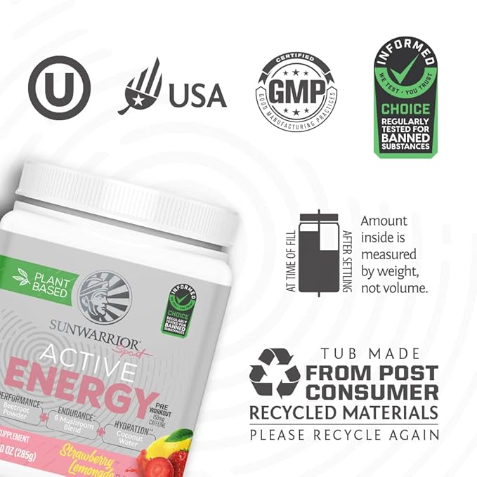 Sunwarrior Plant-based Preworkout Powder Hydration Blend 30 Servings