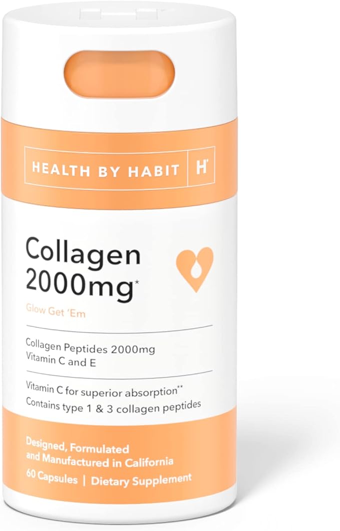 Health by Habit Collagen Supplement (60 Capsules) 2000mg, Collagen (1 Pack)