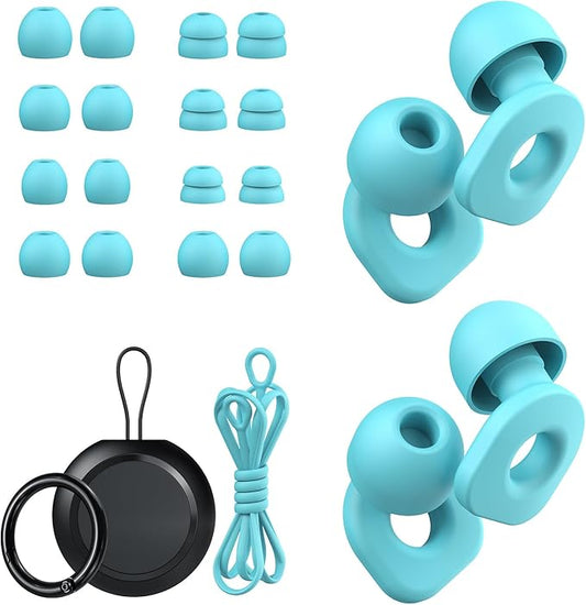 2 Pairs of Earplugs for Sleeping,Reusable 8 Pairs 25dB-30dB