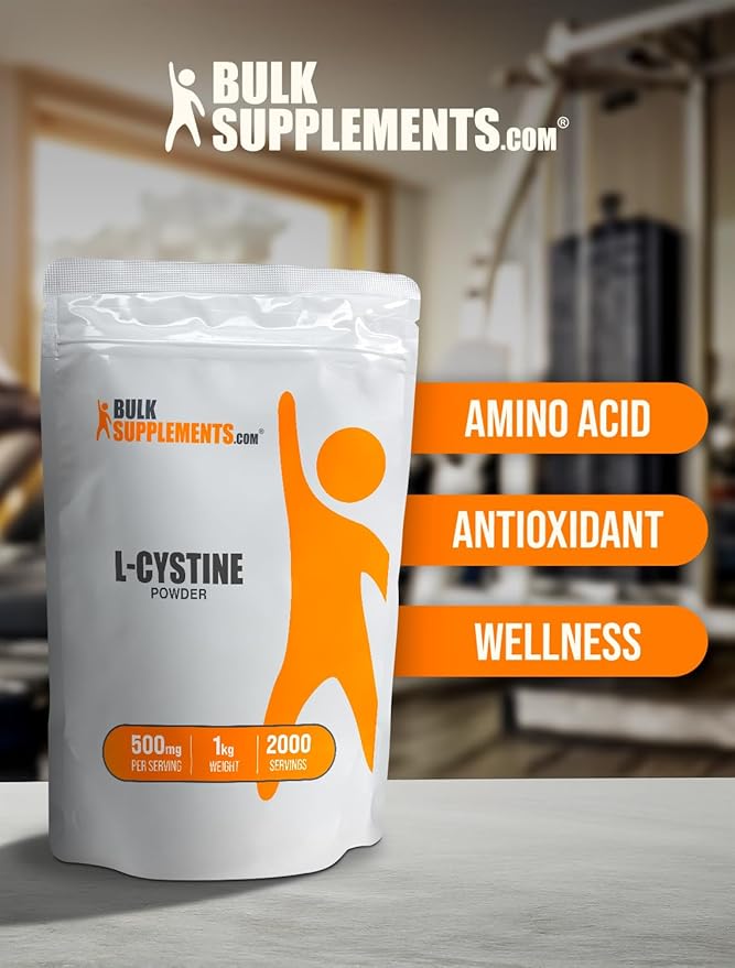 BulkSupplements.com L-Cystine Powder 500mg, L-Cystine 500mg per 1kg (2.2 (2.2 lbs) 1)
