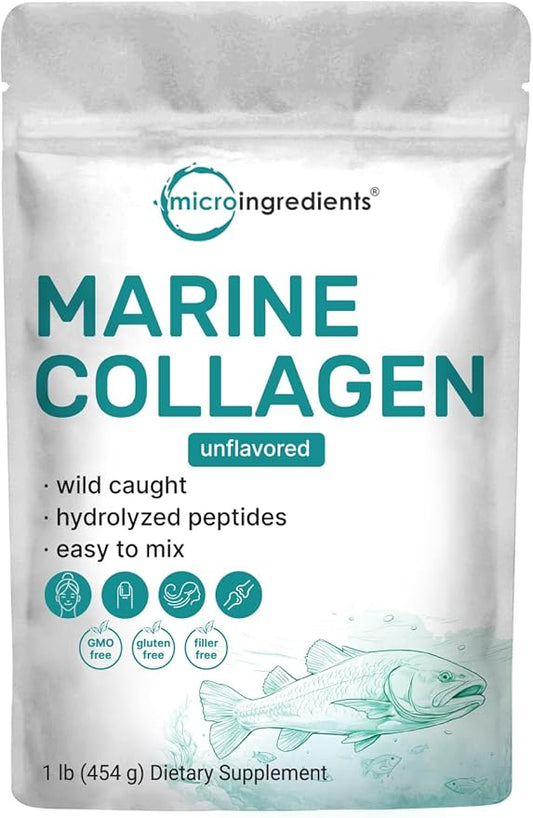 Micro Ingredients Marine Collagen Peptides, 1lb (37 Servings)