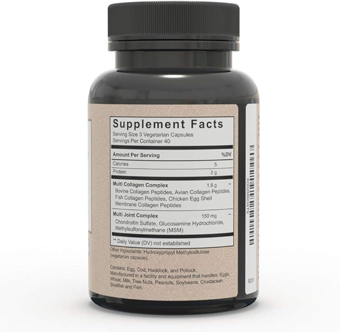 Alaya Naturals Hydrolyzed Multi Collagen Peptides 120 Count)