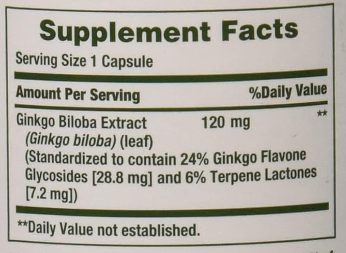 Nature's Bounty Ginkgo Biloba 120 mg 100 ea 3)